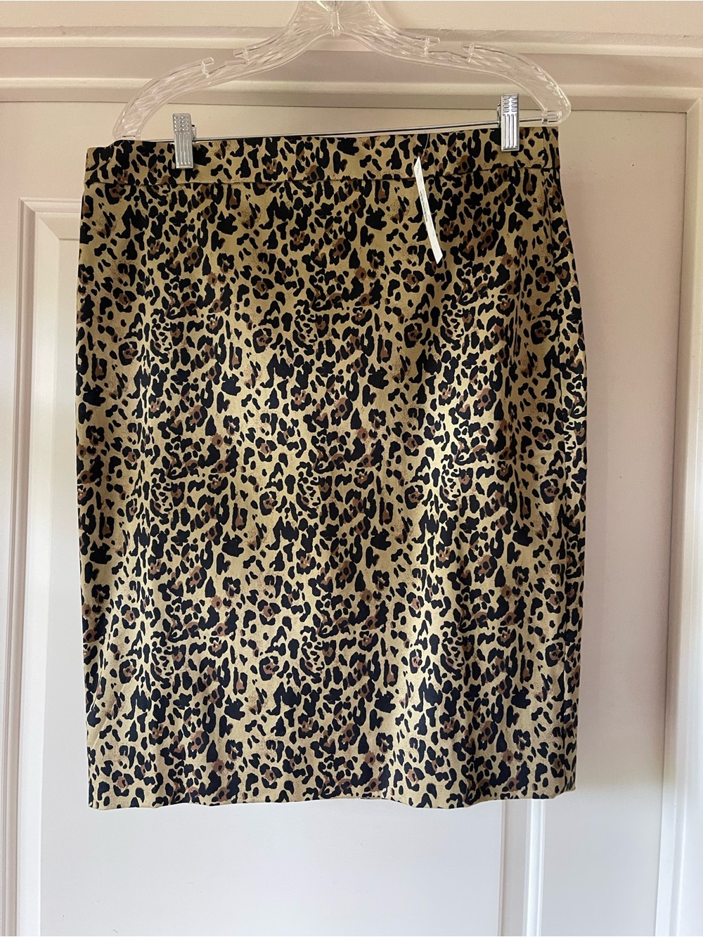 J. Crew No 2 Leopard Print Pencil Skirt in Tan and Black